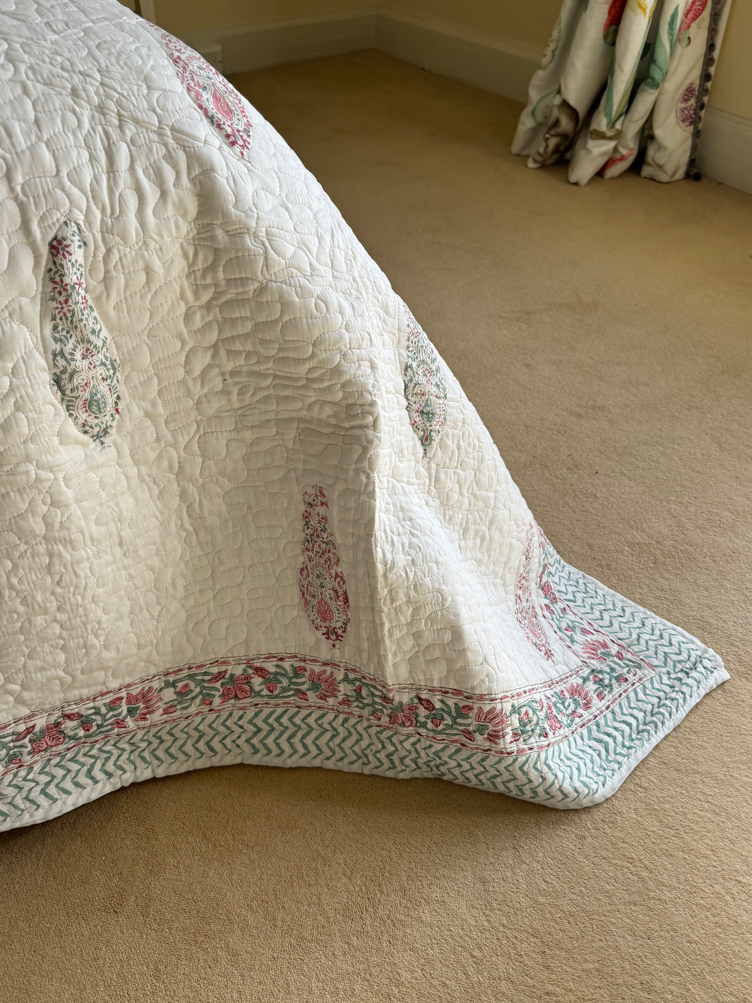 Pink & Green Cypress Bedspread/Quilt