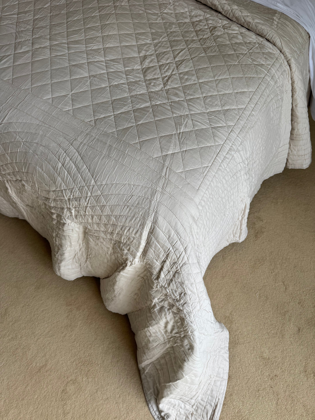 Taupe Cotton Bedspread/Quilt