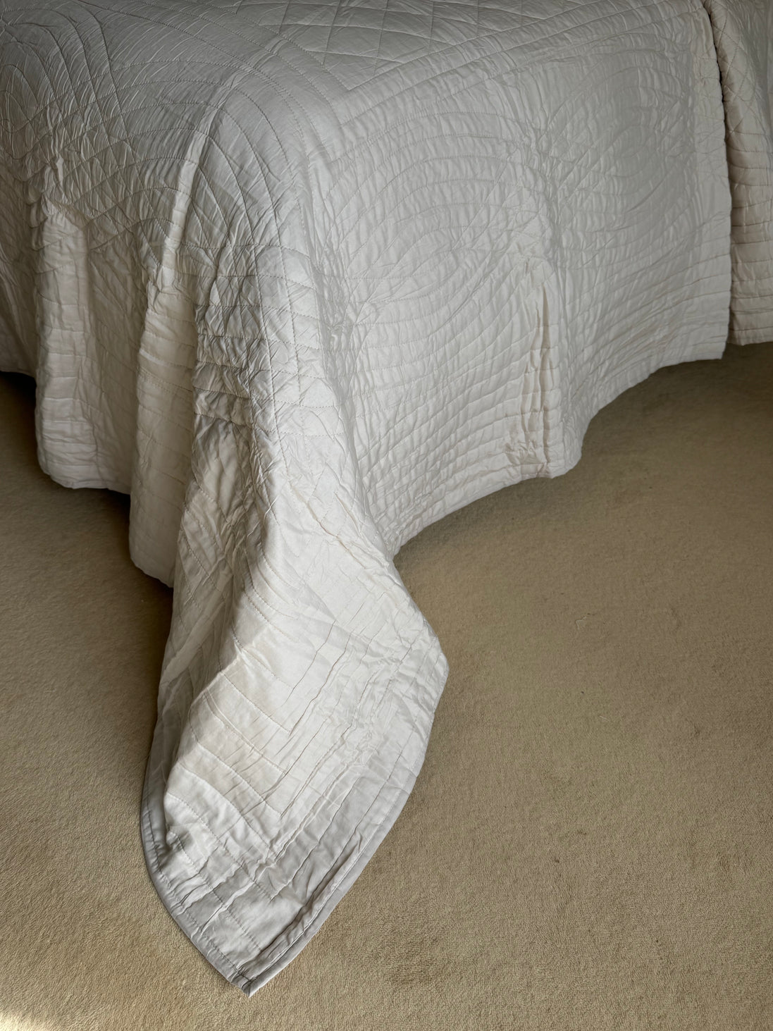 Taupe Cotton Bedspread/Quilt