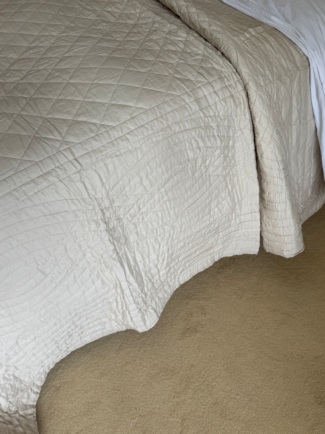 Taupe Cotton Bedspread/Quilt