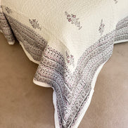 Pink Flower Bedspread/Quilt