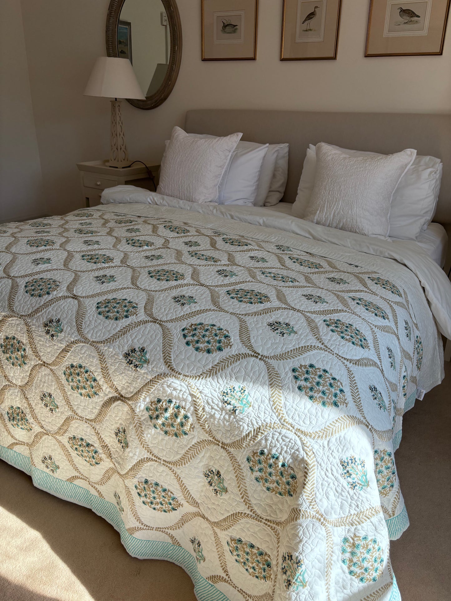 Blue Foliage Bedspread