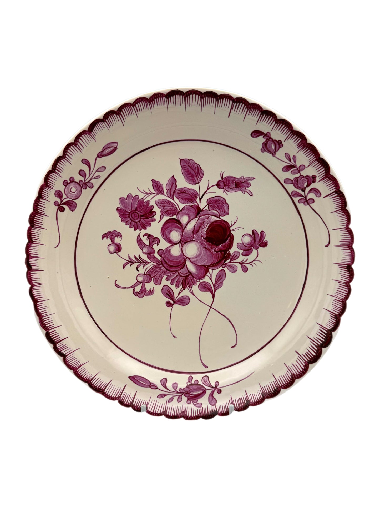 Large Antique Floral Plate