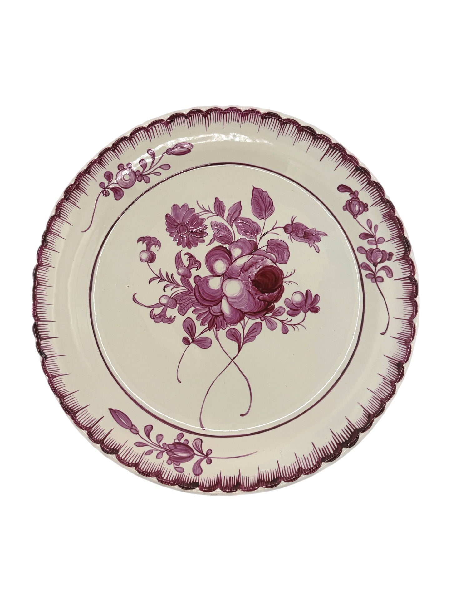 Large Antique Floral Plate