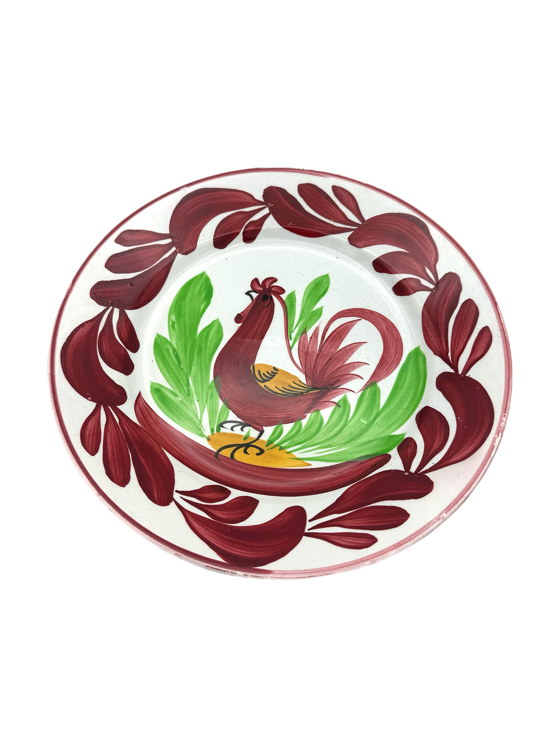 Rooster Hand Painted Luneville Plate