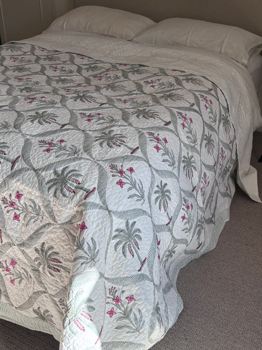 Pink Palmtree Bedspread