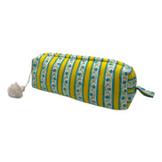Yellow Stripe Zipped Pencil Case / Brush Case