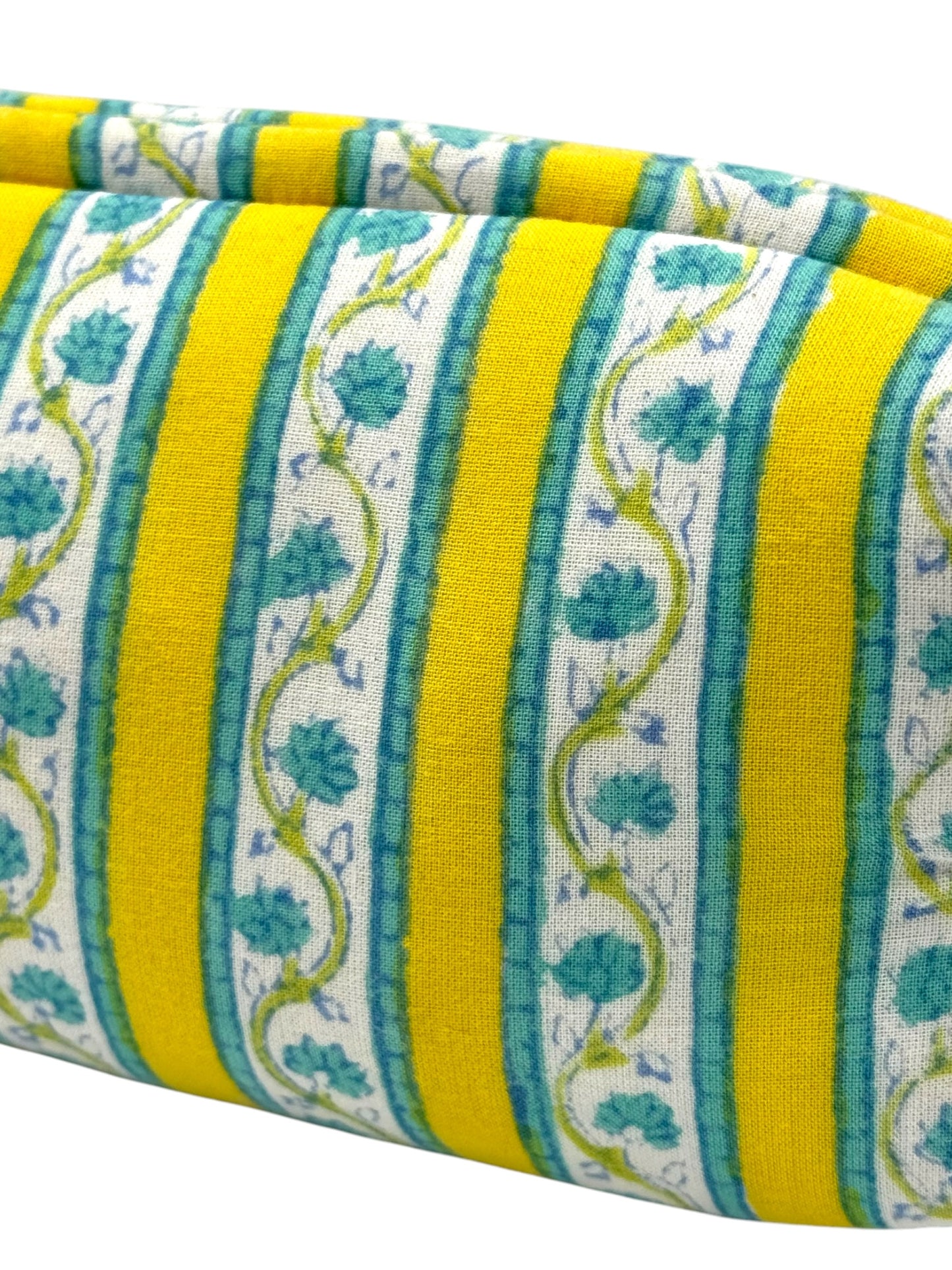 Yellow Stripe Zipped Pencil Case / Brush Case