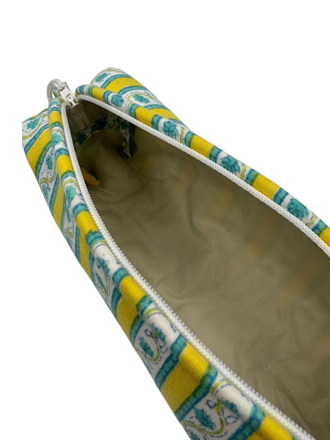 Yellow Stripe Zipped Pencil Case / Brush Case