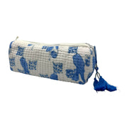 Blue Parrot Zipped Pencil Case/ Brush Case