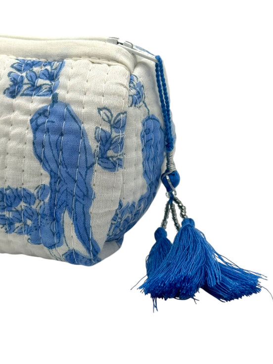 Blue Parrot Zipped Pencil Case/ Brush Case