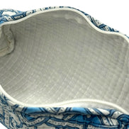 Blue & White Shield Zipped Pencil Case/ Brush Case