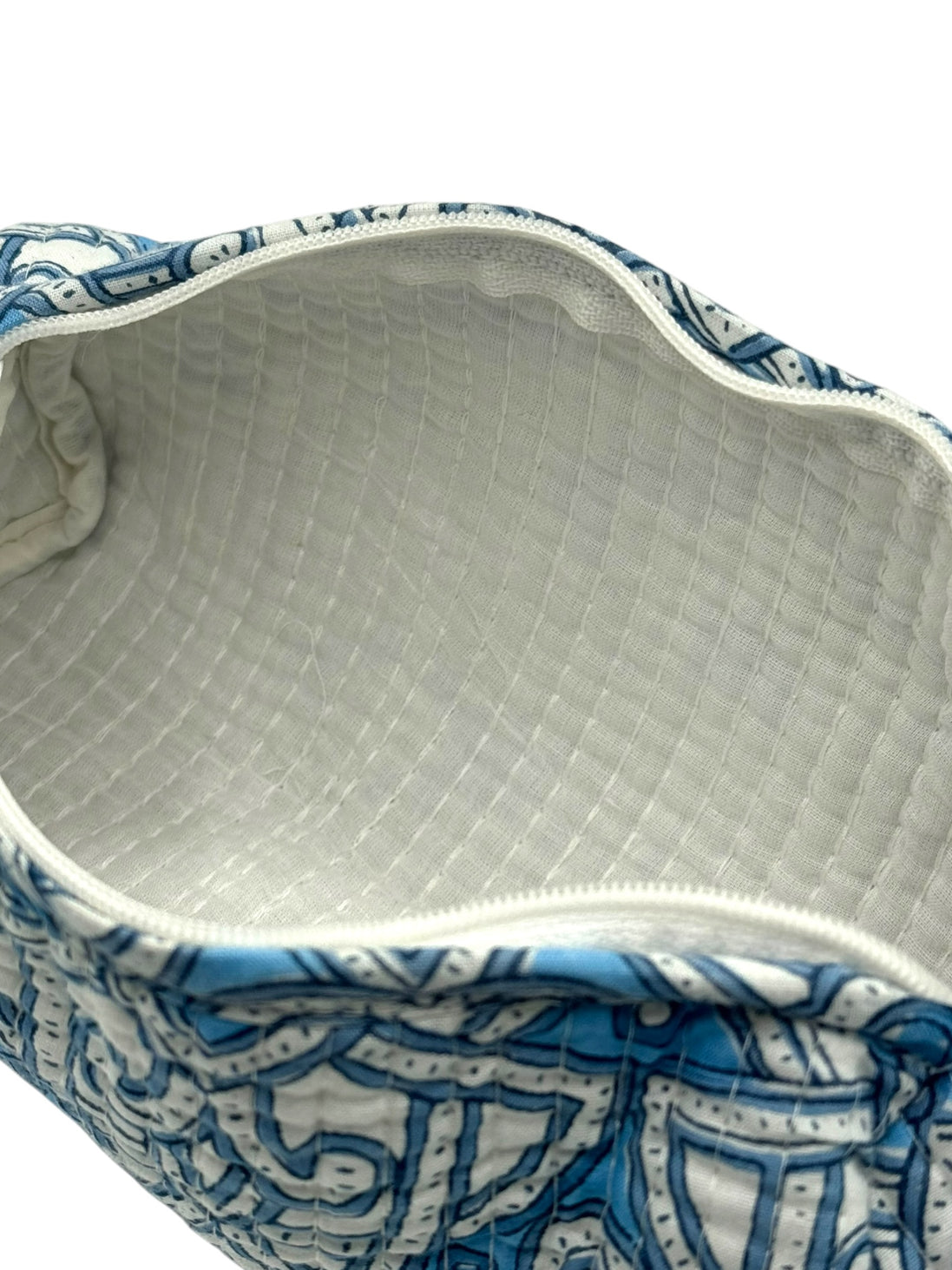 Blue & White Shield Zipped Pencil Case/ Brush Case