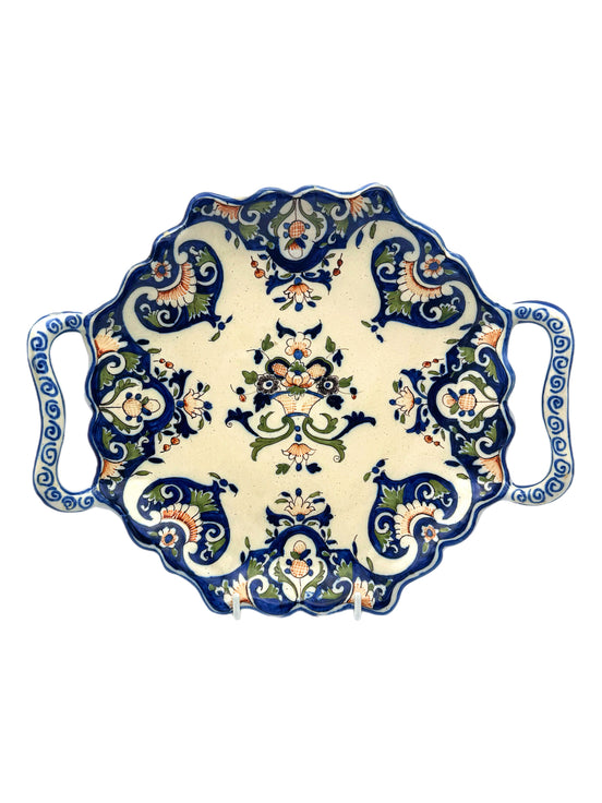 Antique Rouen Handled Dish