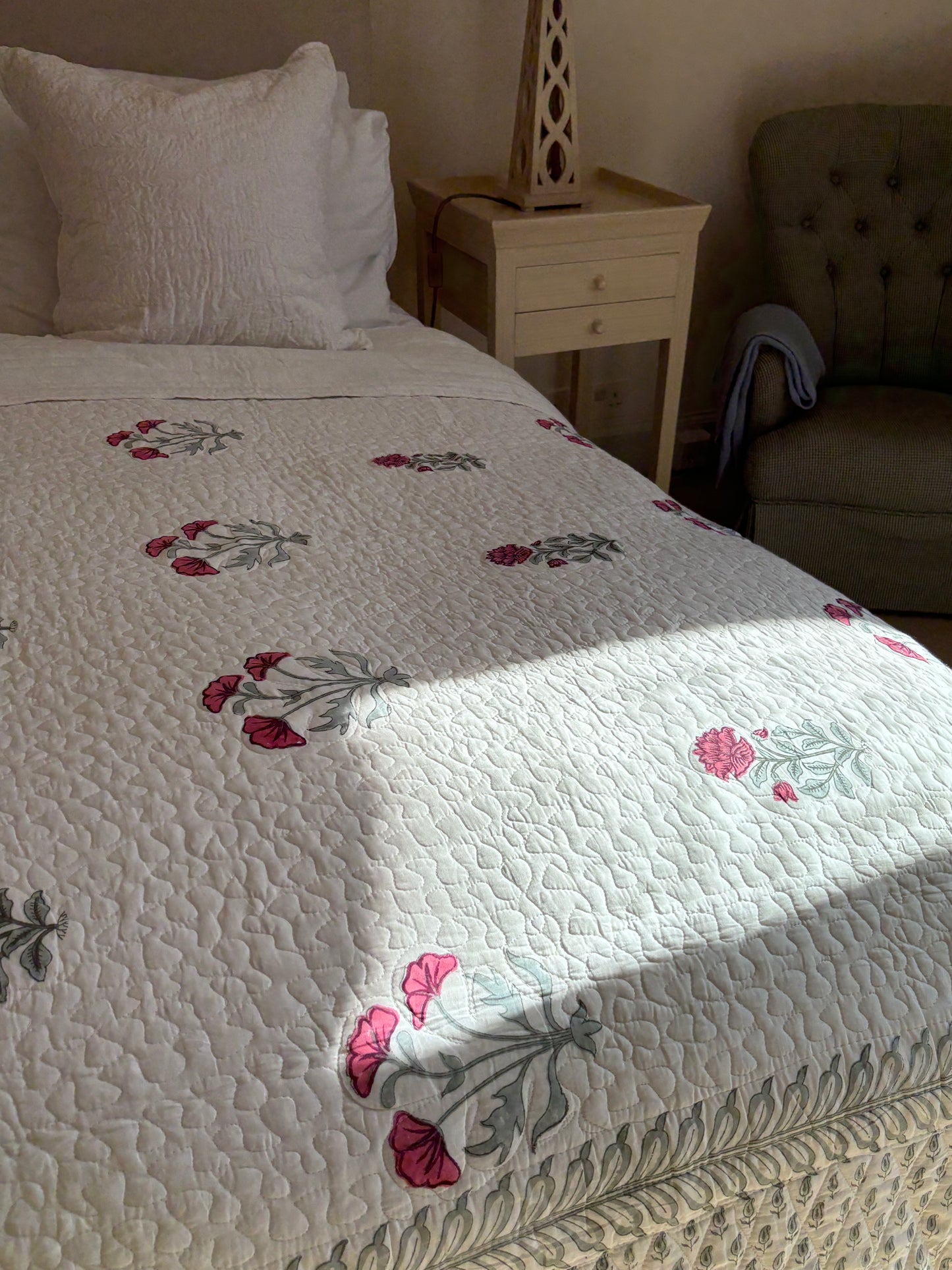 Pink Flower Bedspread