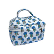 Blue Trees Block Printed Vanity Case / Cosmetic Case