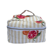 Blood Orange Block Printed Vanity Case / Cosmetic Case