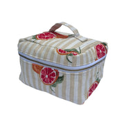 Blood Orange Block Printed Vanity Case / Cosmetic Case