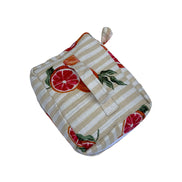 Blood Orange Block Printed Vanity Case / Cosmetic Case
