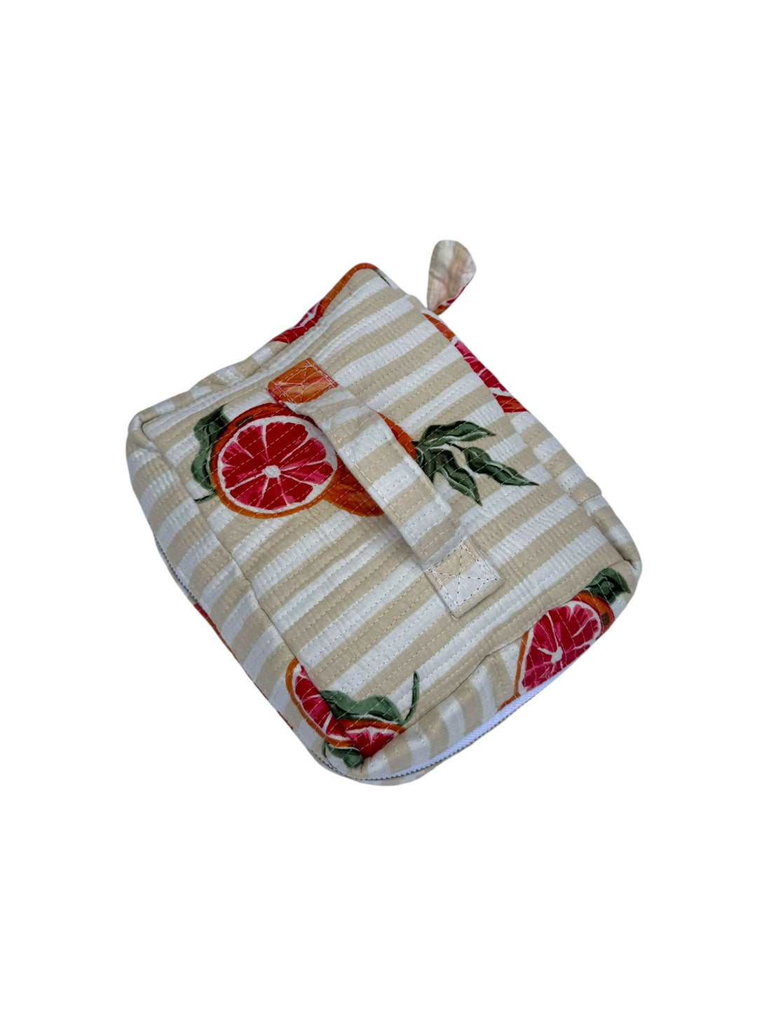 Blood Orange Block Printed Vanity Case / Cosmetic Case