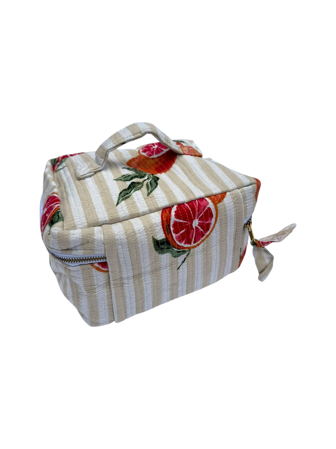 Blood Orange Block Printed Vanity Case / Cosmetic Case