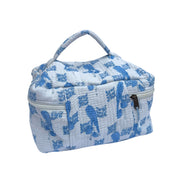 Blue Parrot Block Printed Vanity Case / Cosmetic Case