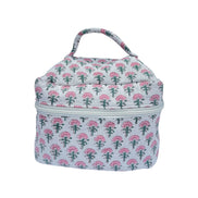 Pink Trees Block Printed Vanity Case / Cosmetic Case