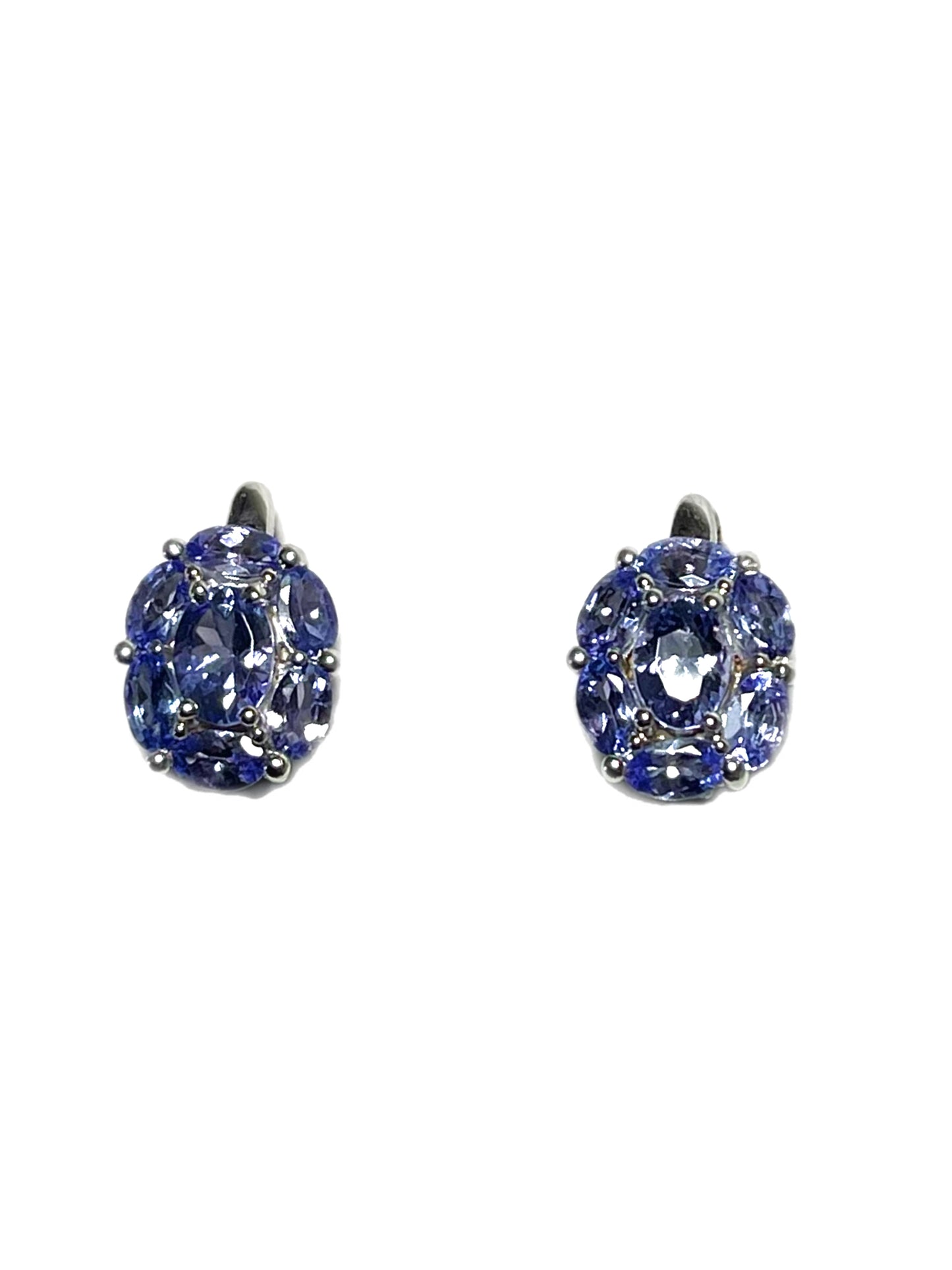 Lilac Tanzanite Cluster Earrings