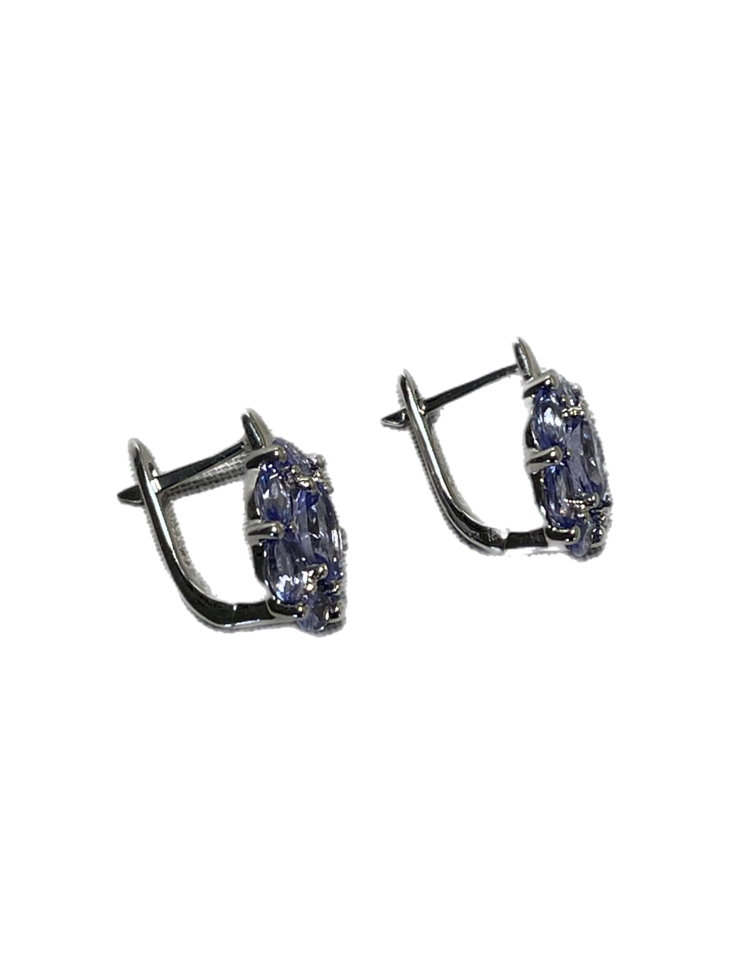 Lilac Tanzanite Cluster Earrings