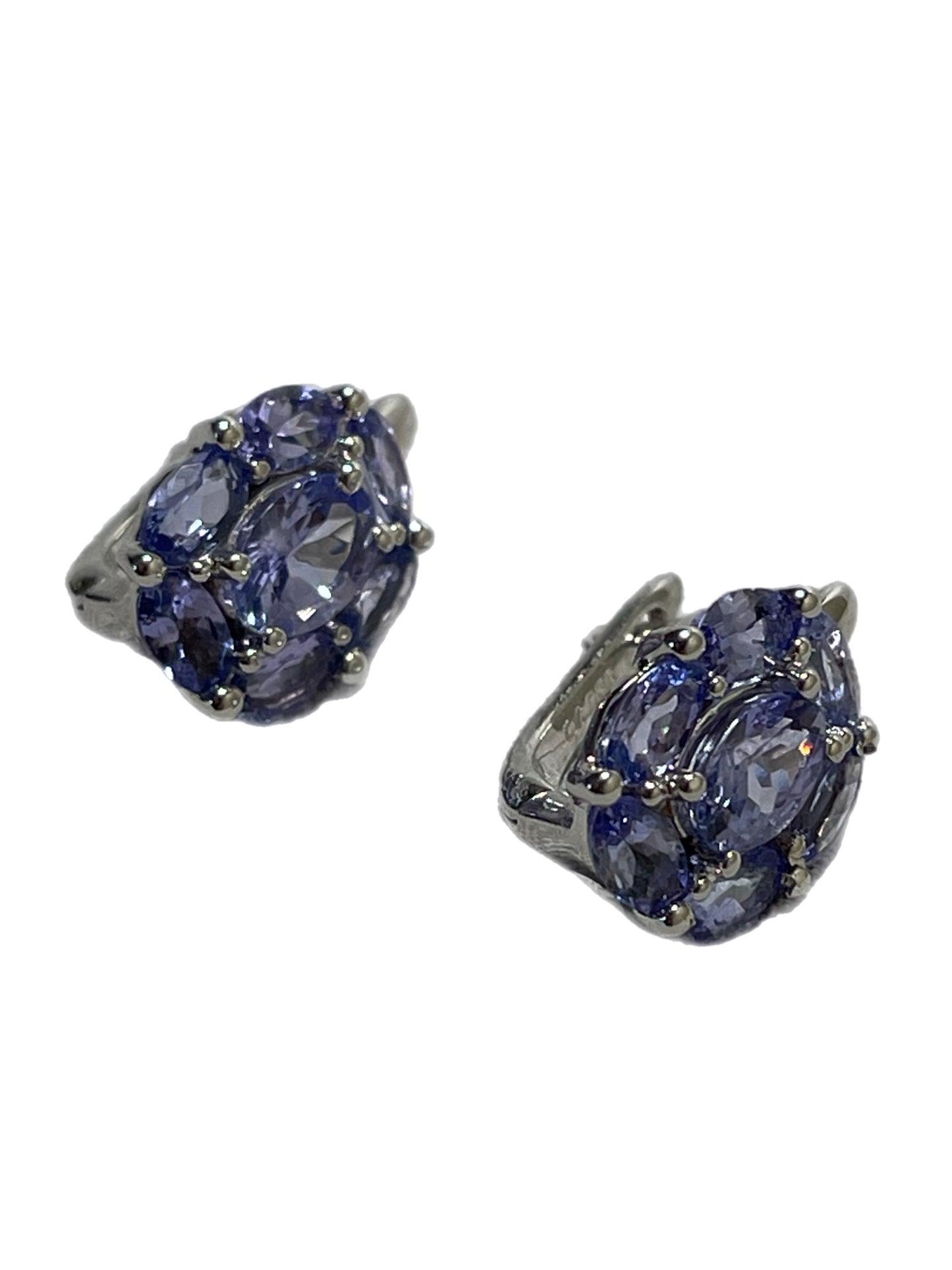 Lilac Tanzanite Cluster Earrings