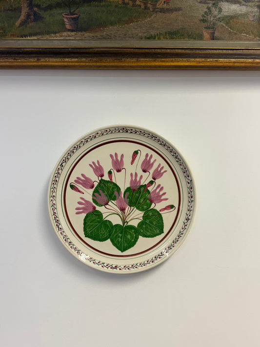 Geranium Hand Painted Vintage Decorative Plate