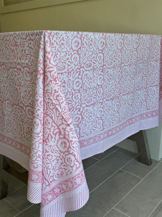 Pink Foliage Tablecloth