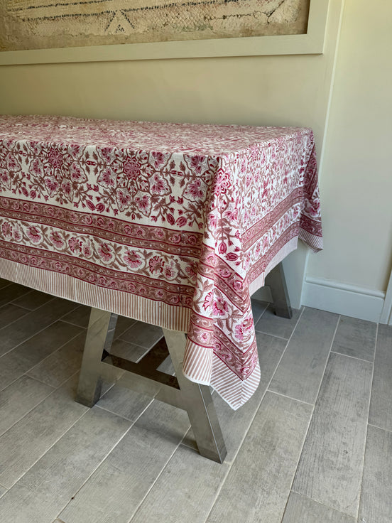 Pink Floral Tablecloth