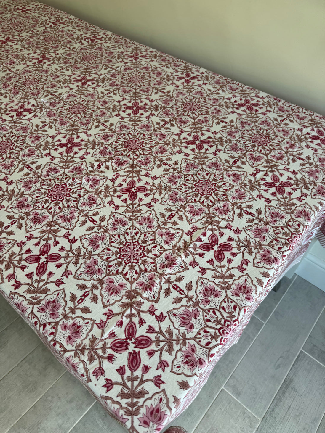 Pink Floral Tablecloth