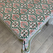 Pink & Green Sheild Shrubs Tablecloth
