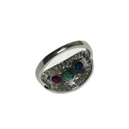 Emerald, Sapphire and Ruby Target Ring