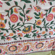 Pink & Yellow Trellis Shrubs Tablecloth