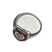 Ruby and Diamond Heart Ring