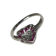 Ruby and Diamond Heart Ring