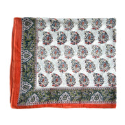 Orange Paisley Hand Block Printed Sarong