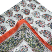Orange Paisley Hand Block Printed Sarong