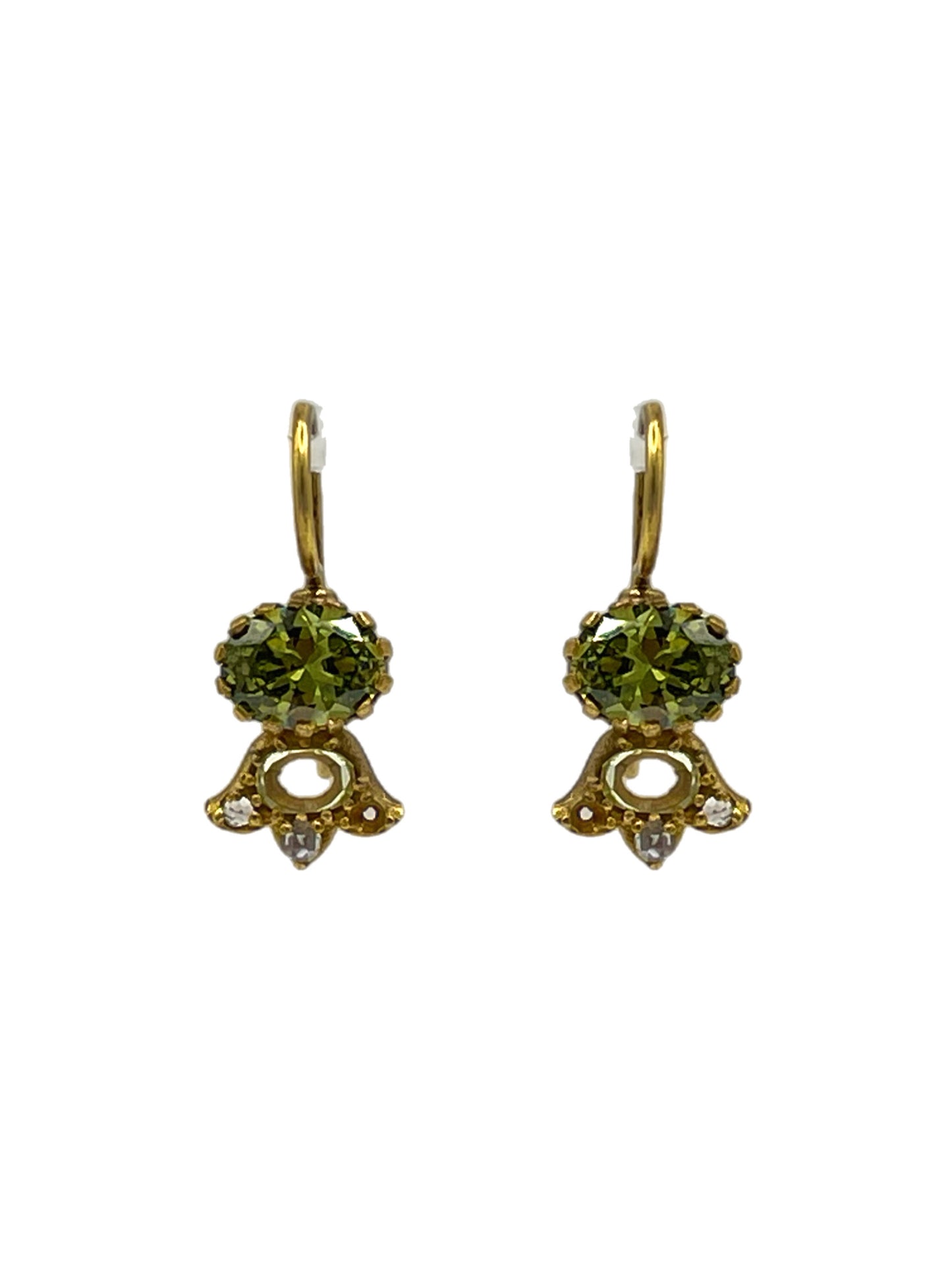 Green Cz Drop Earrings