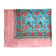 Red & Blue Floral Hand Block Printed Sarong
