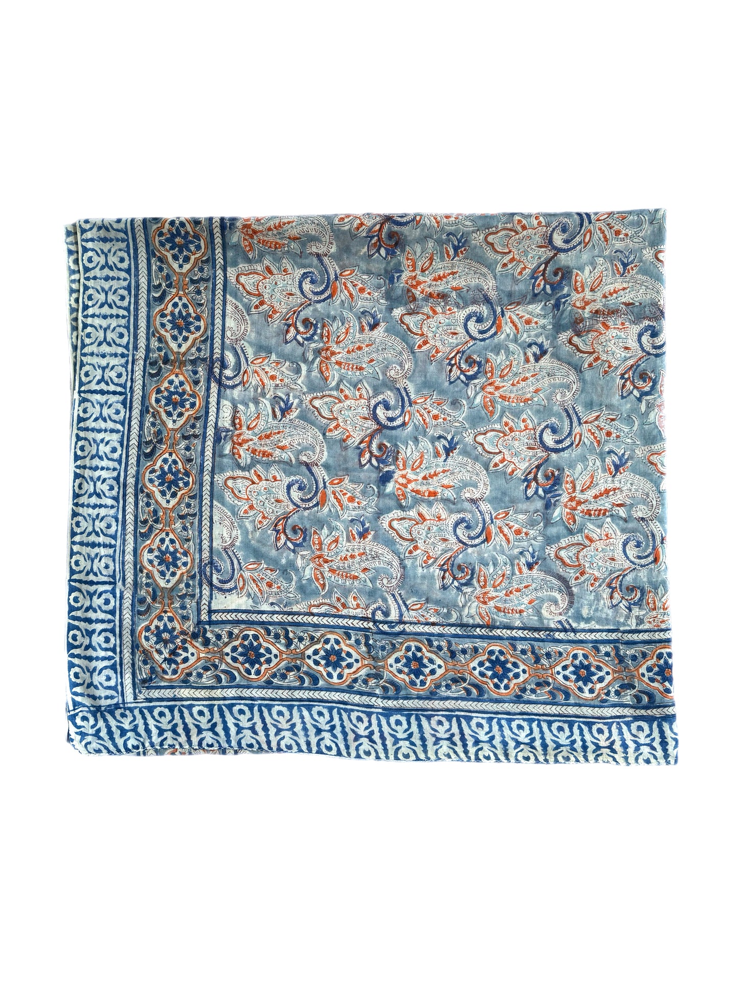 Red & Blue Paisley Hand Block Printed Sarong