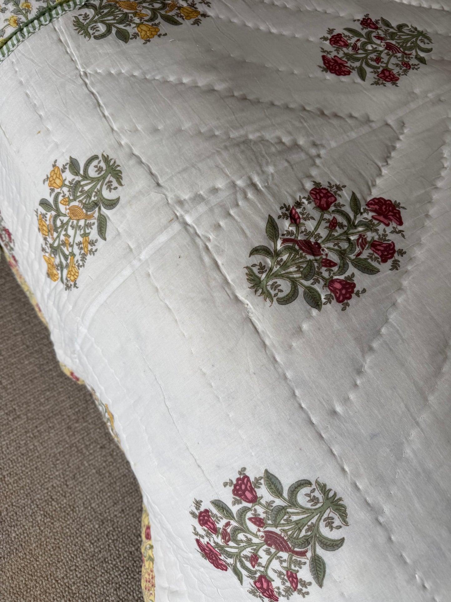 SAMPLE: Yellow & Red Shrub King Bedspread