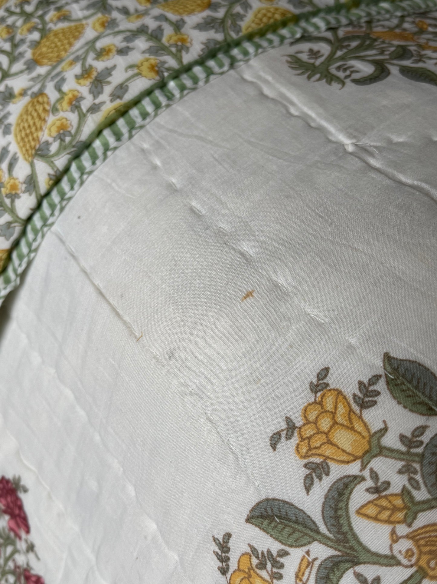 SAMPLE: Yellow & Red Shrub King Bedspread