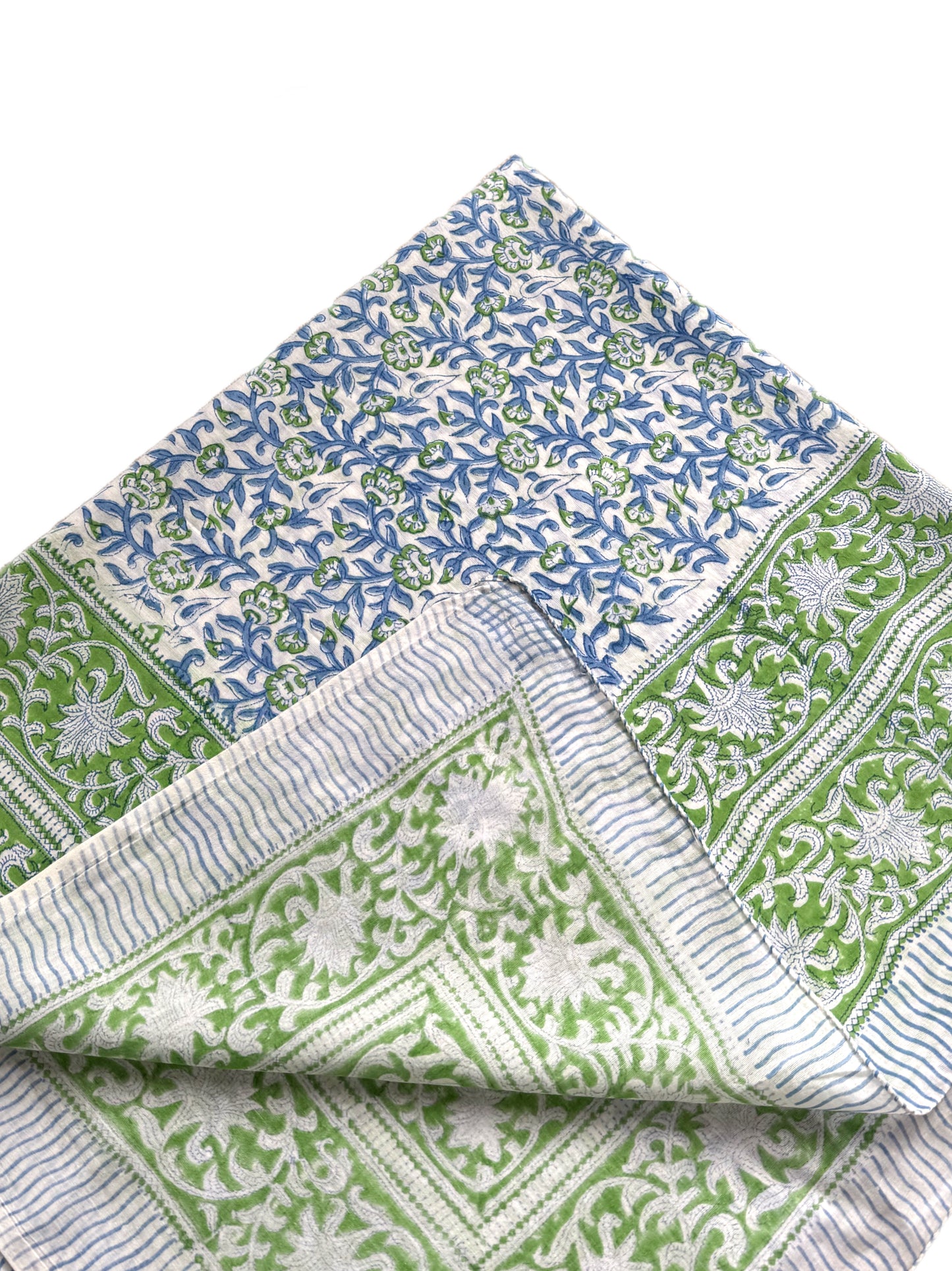 Green & Blue Climbing Foliage Hand Block Printed Sarong