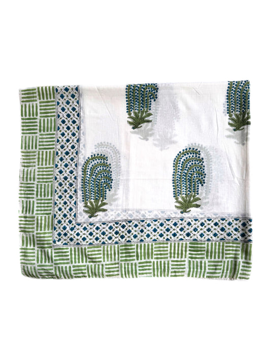 Blue Shrub Hand Block Printed Sarong