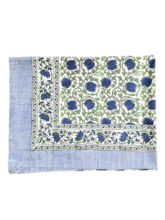 Blue Flowers Hand Block Printed Sarong