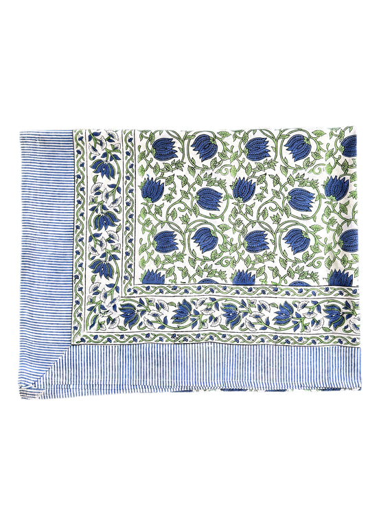 Blue Flowers Hand Block Printed Sarong